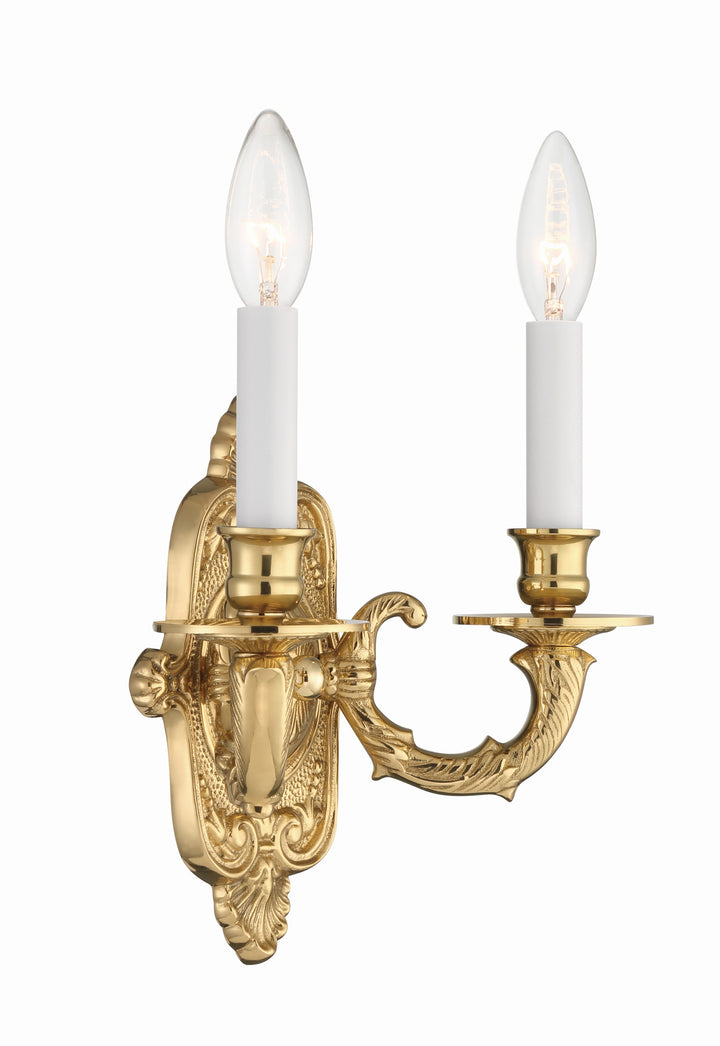 Crystorama Crystorama 2 Light Polished Brass Cast Sconce