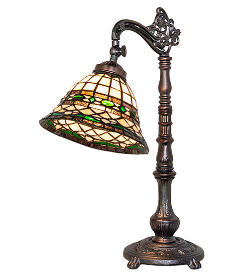 20" High Tiffany Roman Bridge Arm Table Lamp