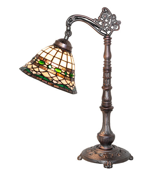 20" High Tiffany Roman Bridge Arm Table Lamp