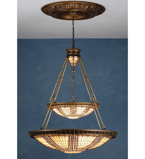 45"W Fleur-De-Lis 2 Tier Inverted Pendant