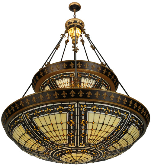 45"W Fleur-De-Lis 2 Tier Inverted Pendant