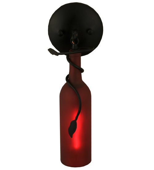 5"W Tuscan Vineyard Frosted Red Wine Bottle Wall Sconce