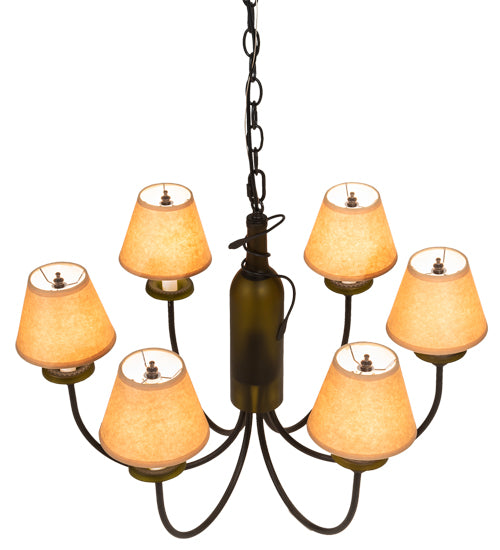 26" Wide Tuscan Vineyard 6 Light Wine Bottle Chandelier