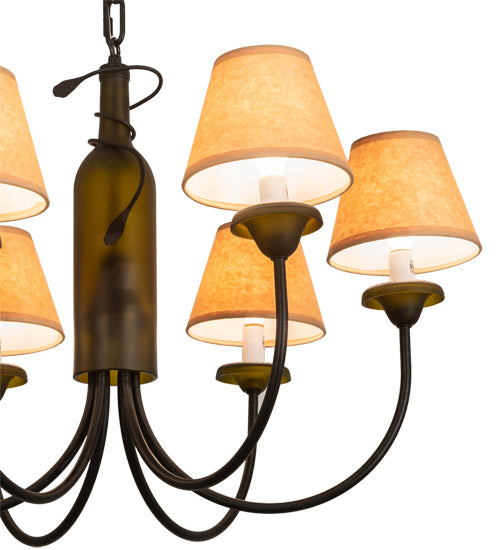 26" Wide Tuscan Vineyard 6 Light Wine Bottle Chandelier