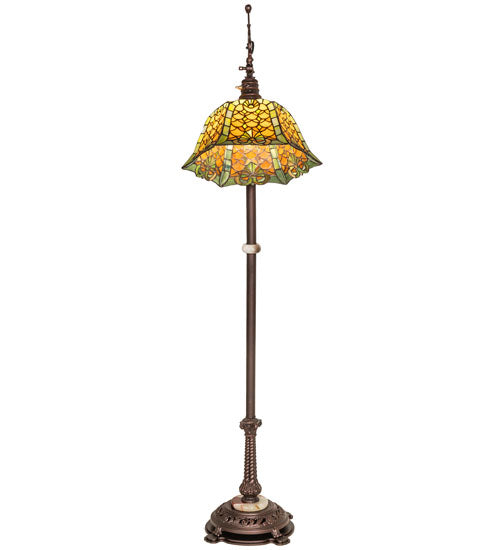 69" High Duffner & Kimberly Shell & Diamond Bridge Arm Floor Lamp