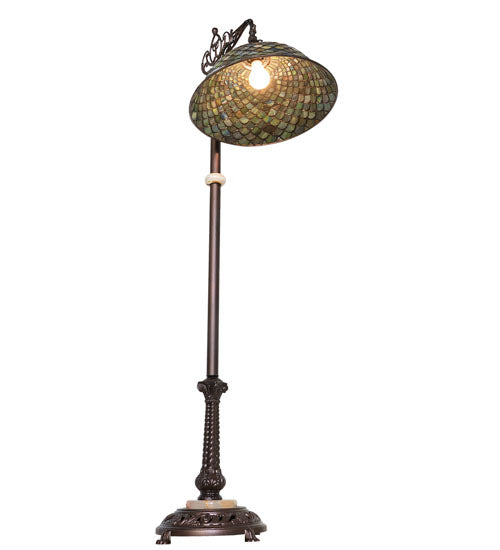 60"H Tiffany Fishscale Bridge Arm Floor Lamp