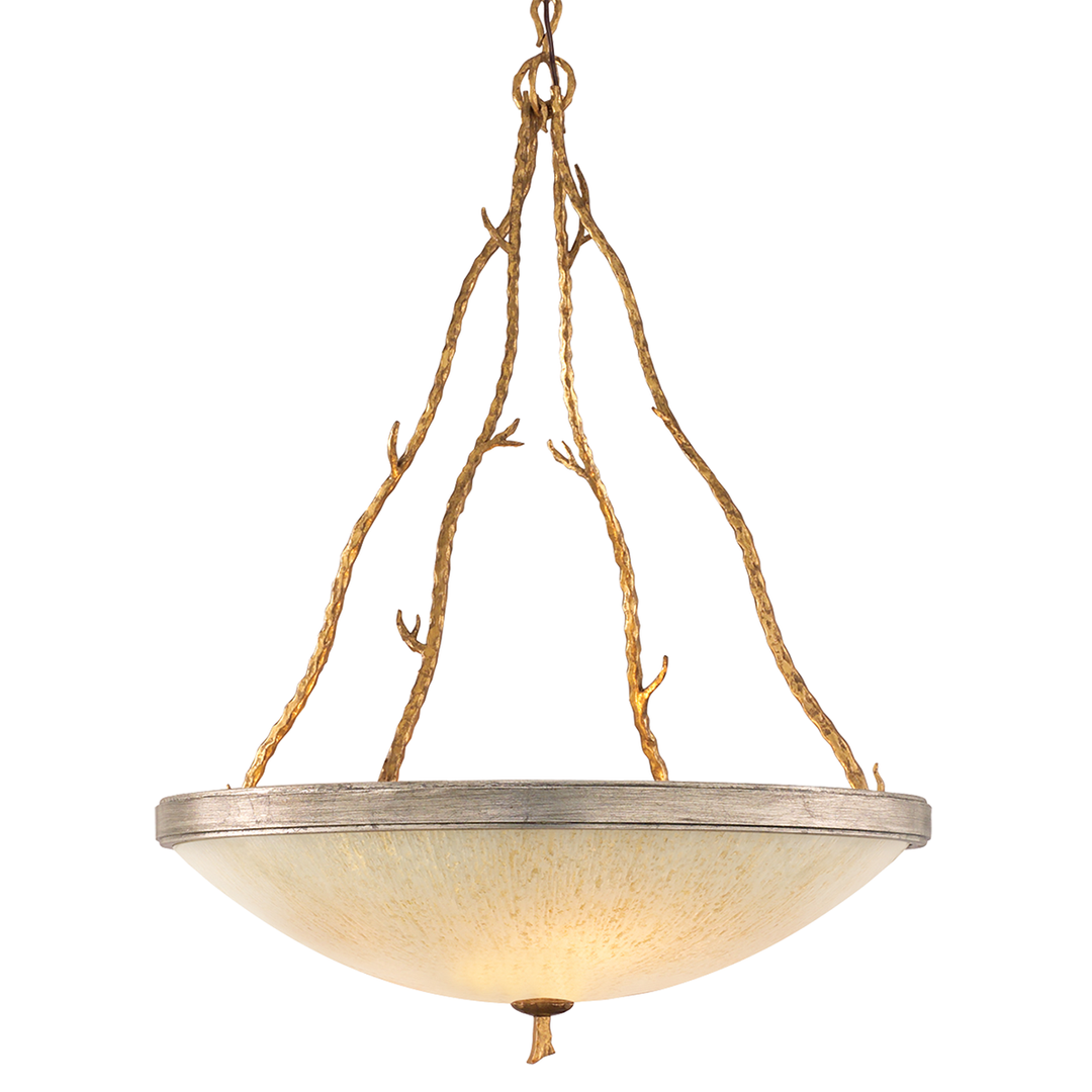 Parc Royale Pendant 41" - Gold And Silver Leaf