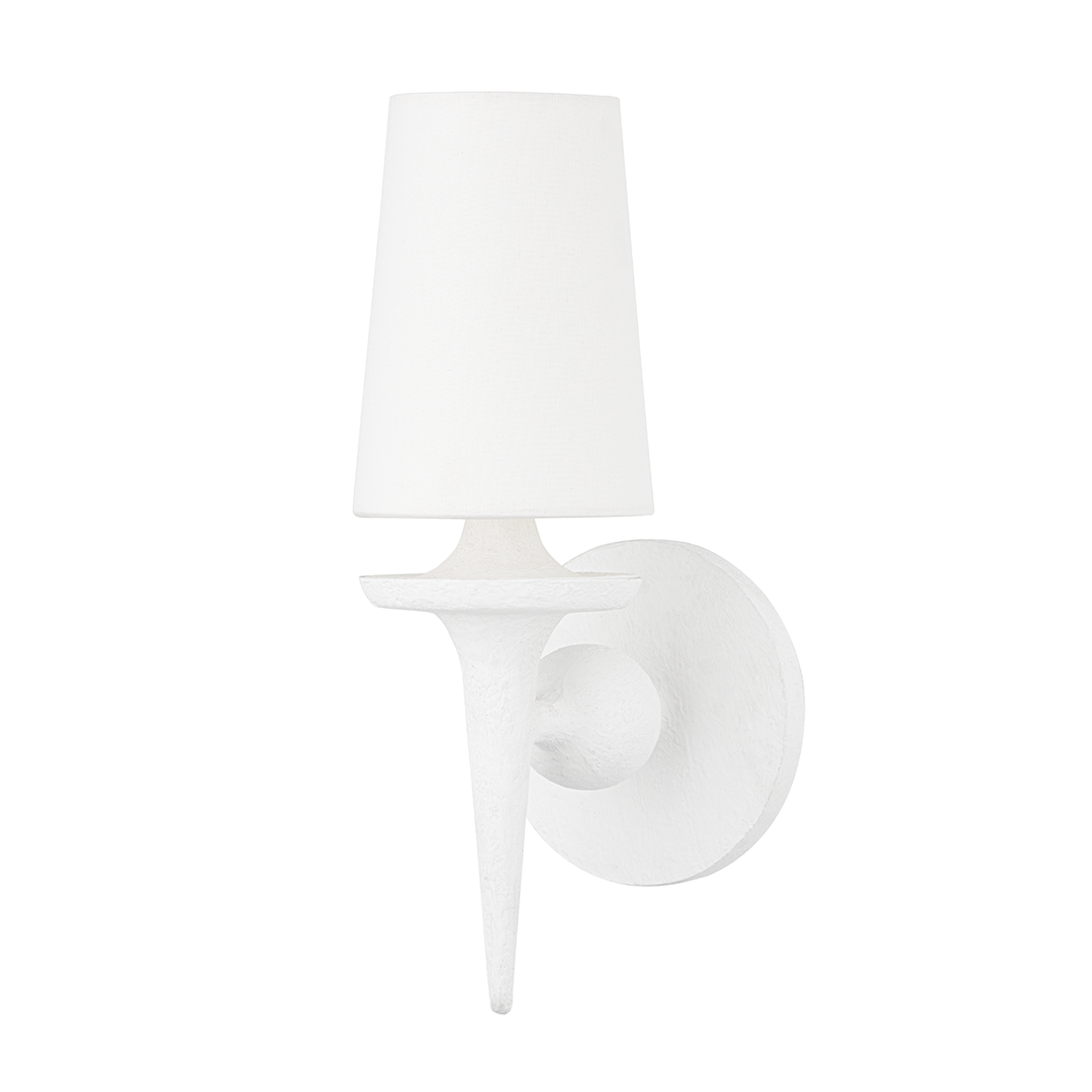 Torch 1 Light Wall Sconce - White Plaster