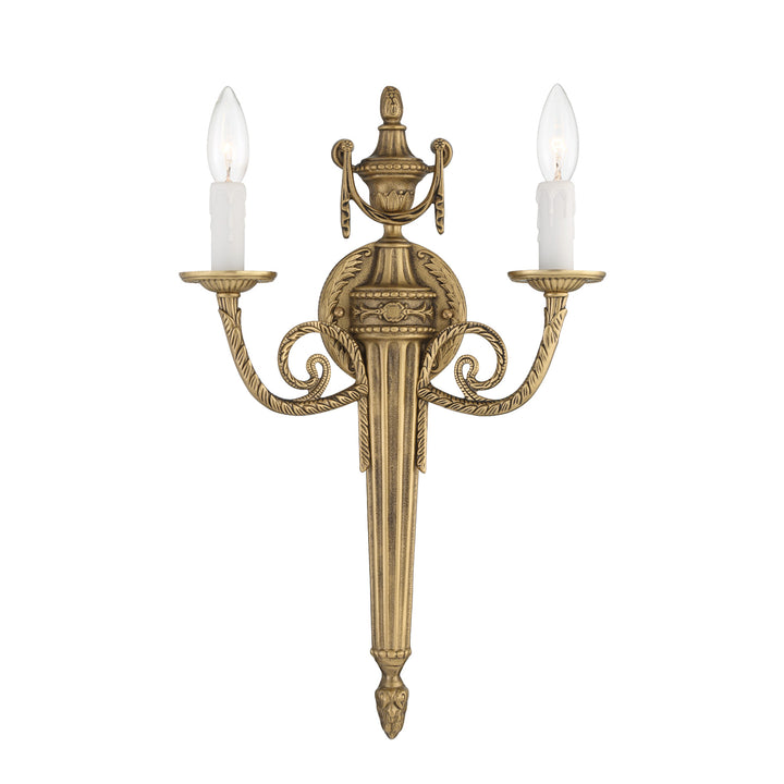 Crystorama Crystorama 2 Light Matte Brass Cast Sconce