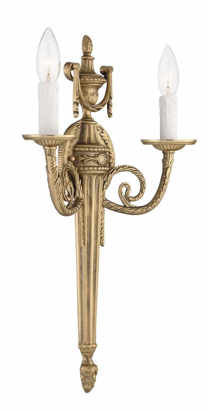 Crystorama Crystorama 2 Light Matte Brass Cast Sconce