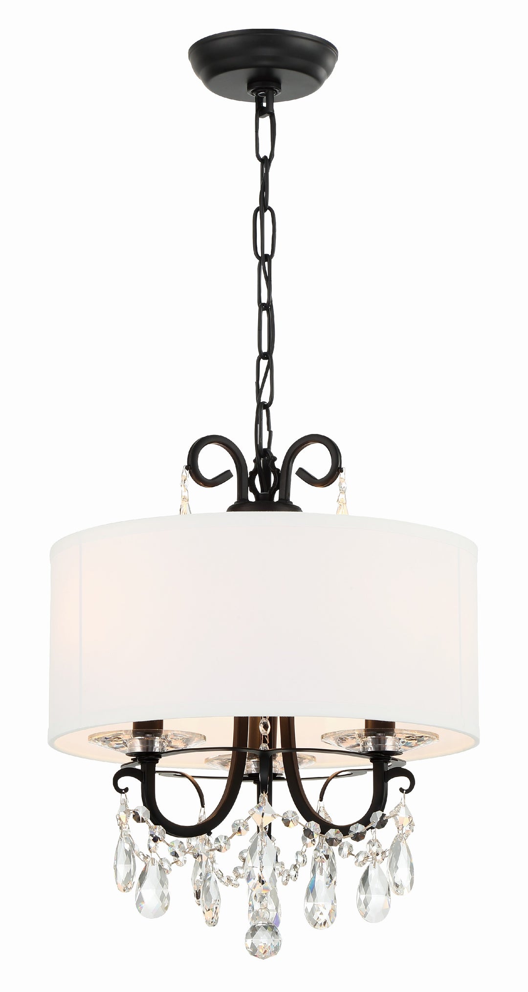 Crystorama Othello 3 Light Matte Black Mini Chandelier