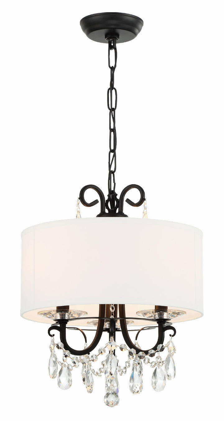 Crystorama Othello 3 Light Matte Black Mini Chandelier