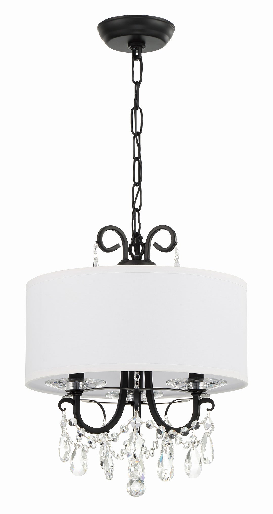 Crystorama Othello 3 Light Matte Black Mini Chandelier