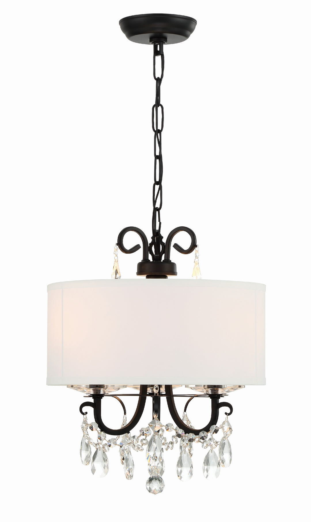 Crystorama Othello 3 Light Matte Black Mini Chandelier