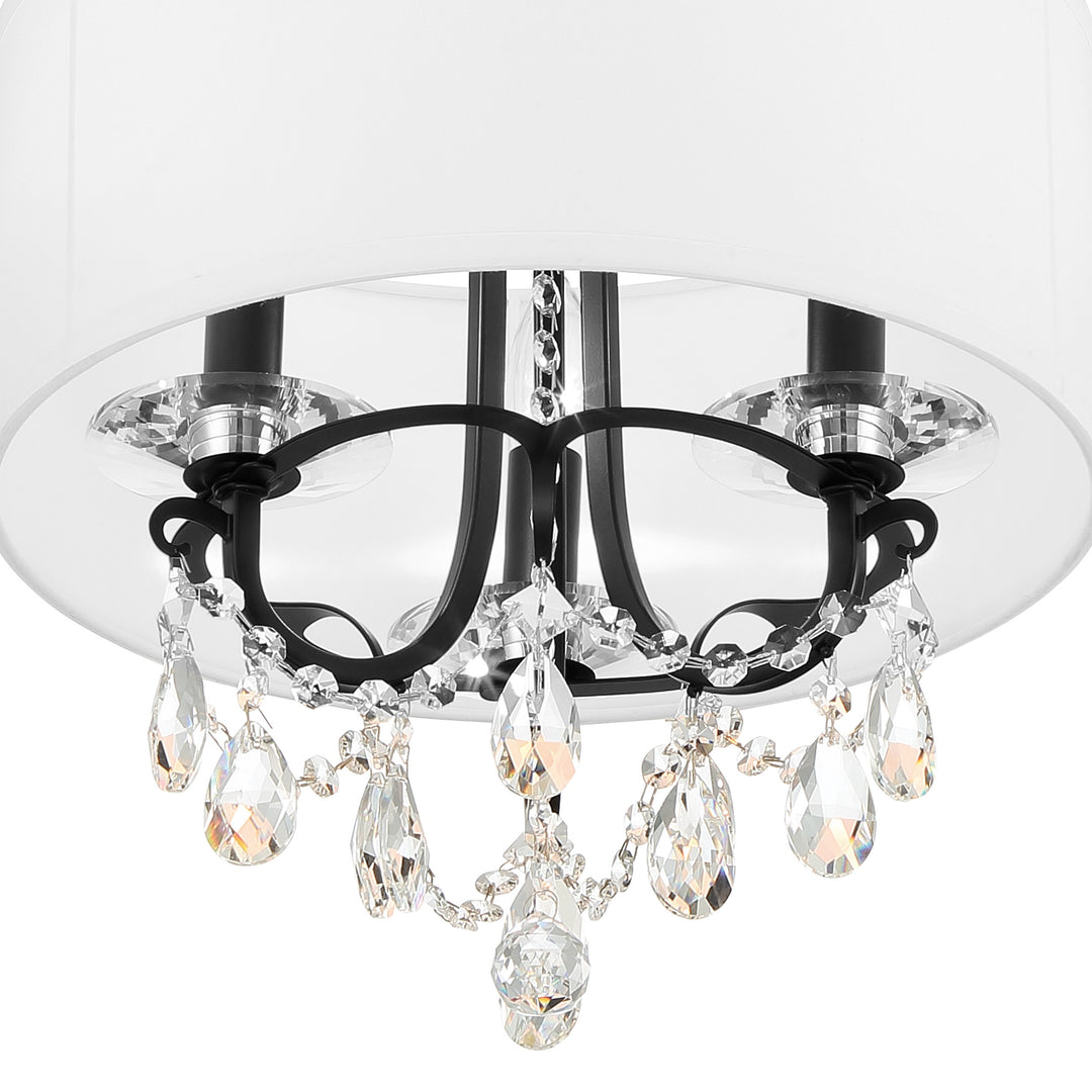 Crystorama Othello 3 Light Matte Black Mini Chandelier