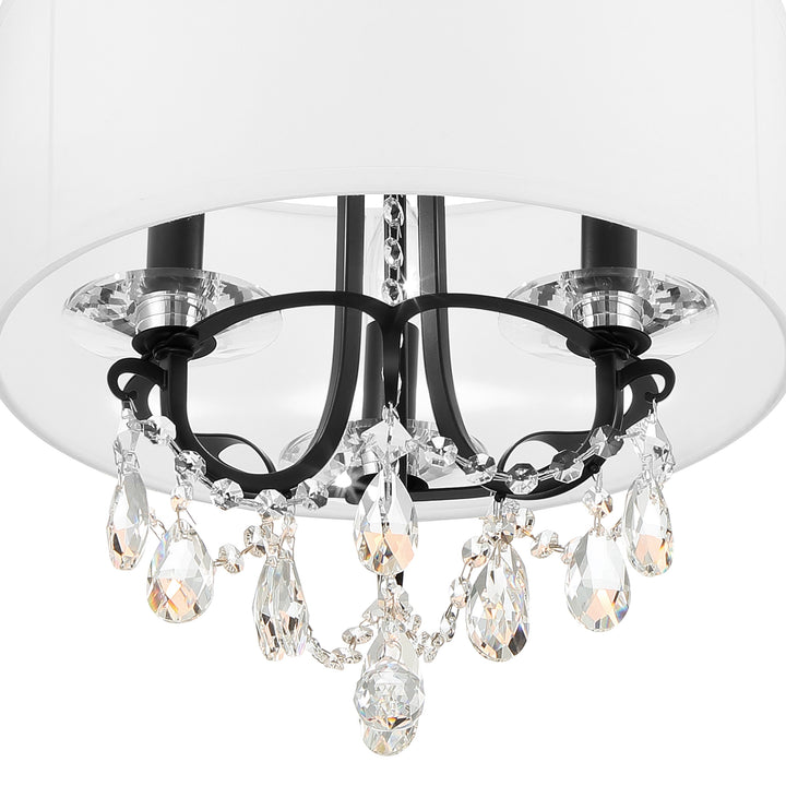 Crystorama Othello 3 Light Matte Black Mini Chandelier