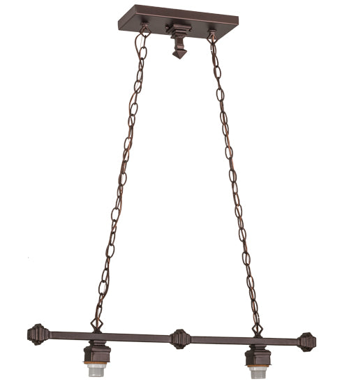 32"L Mahogany Bronze 2 Lt Island Pendant Hardware