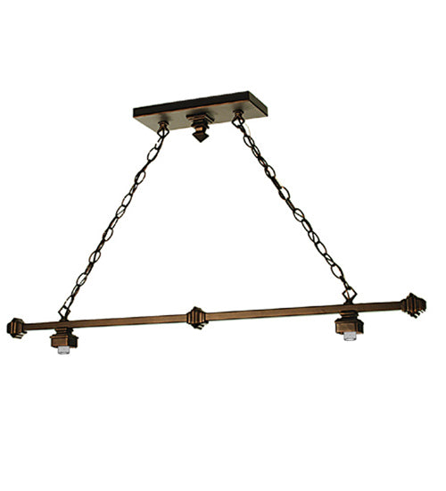 32"L Mahogany Bronze 2 Lt Island Pendant Hardware