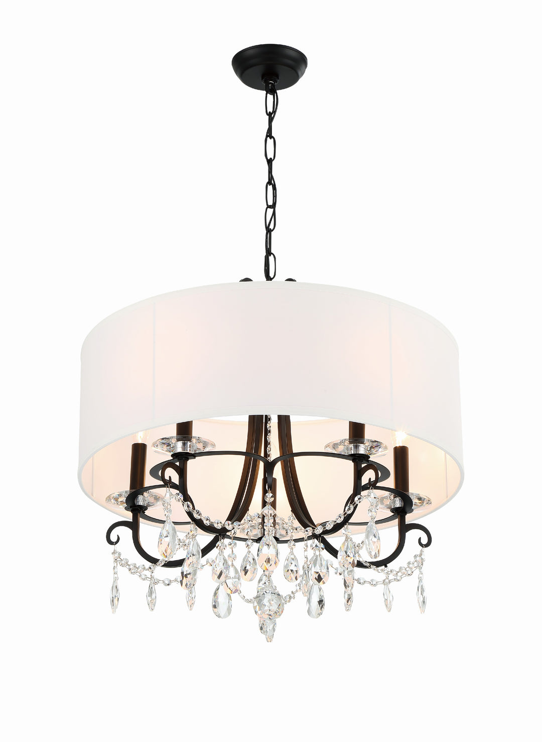 Crystorama Othello 5 Light Matte Black Chandelier