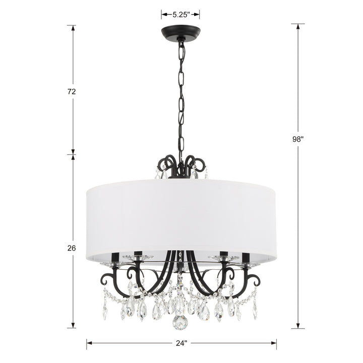 Crystorama Othello 5 Light Matte Black Chandelier