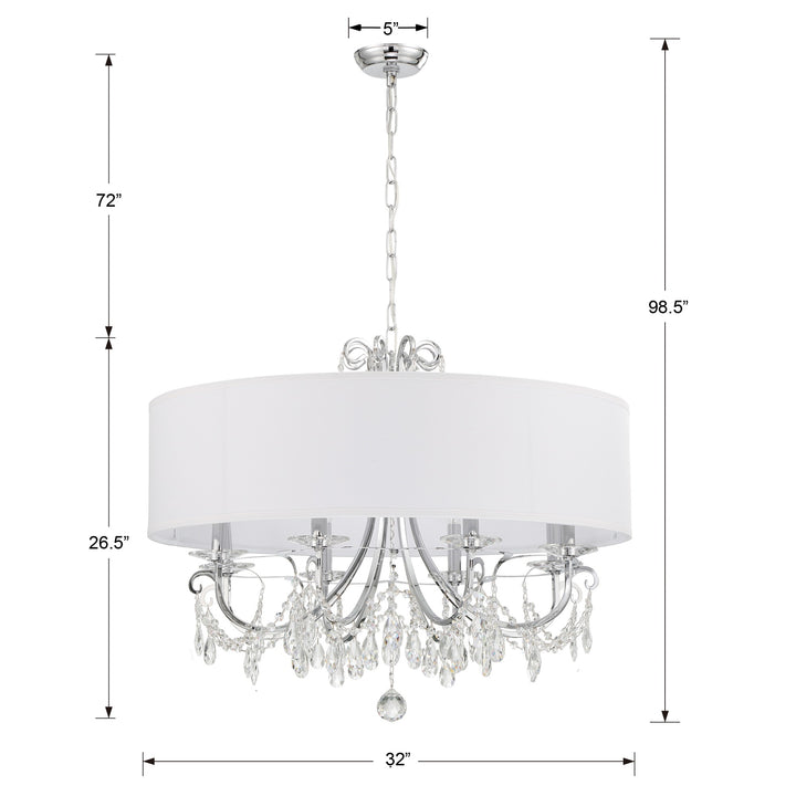 Crystorama Othello 8 Light Matte Black Chandelier