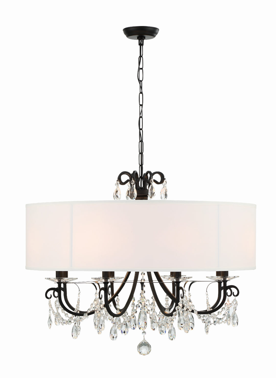 Crystorama Othello 8 Light Matte Black Chandelier