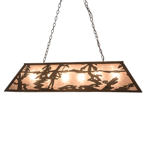 48"L Fly Fishing Creek Oblong Pendant