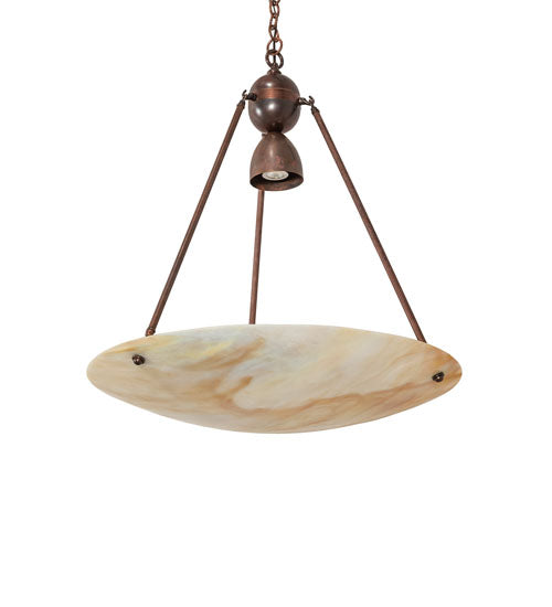 25.5" Wide Revival Beige Iridescent Deco Ball Inverted Pendant