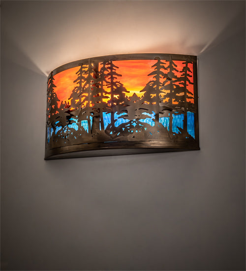 24" Wide Tall Pines Wall Sconce