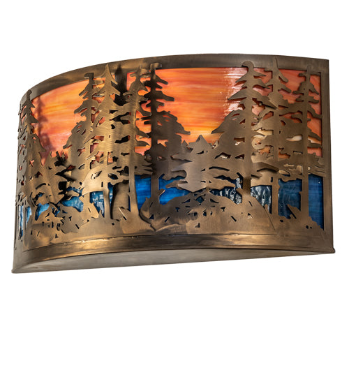 24" Wide Tall Pines Wall Sconce