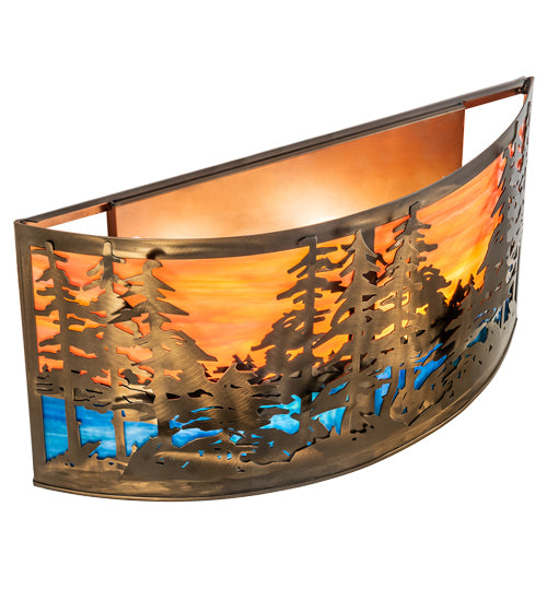 24" Wide Tall Pines Wall Sconce