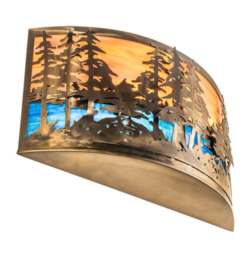 24" Wide Tall Pines Wall Sconce