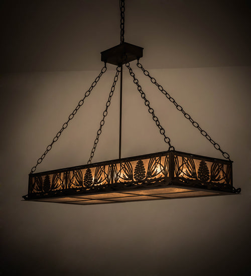 48"L Mountain Pine Oblong Inverted Pendant