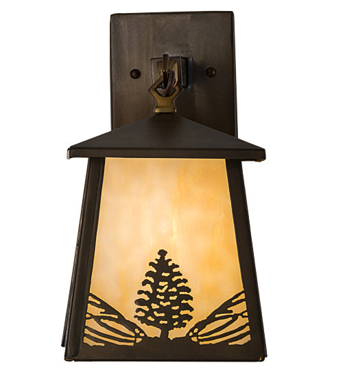 7"W Stillwater Mountain Pine Hanging Wall Sconce