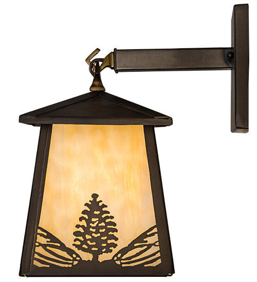 7"W Stillwater Mountain Pine Hanging Wall Sconce