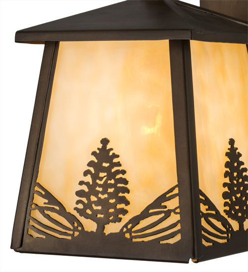 7"W Stillwater Mountain Pine Hanging Wall Sconce