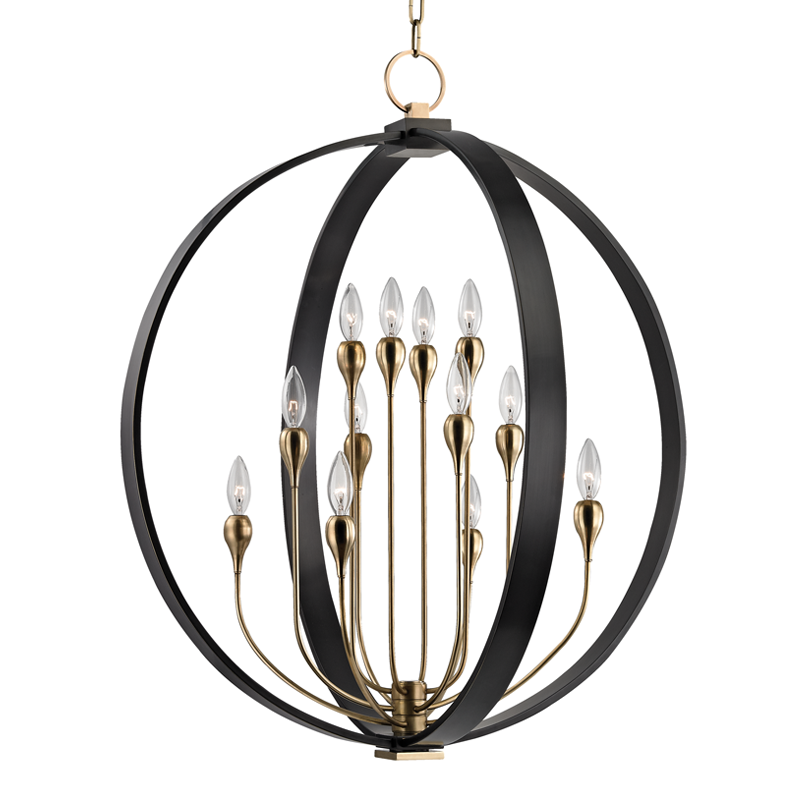 Dresden Chandelier 35" - Aged Old Bronze