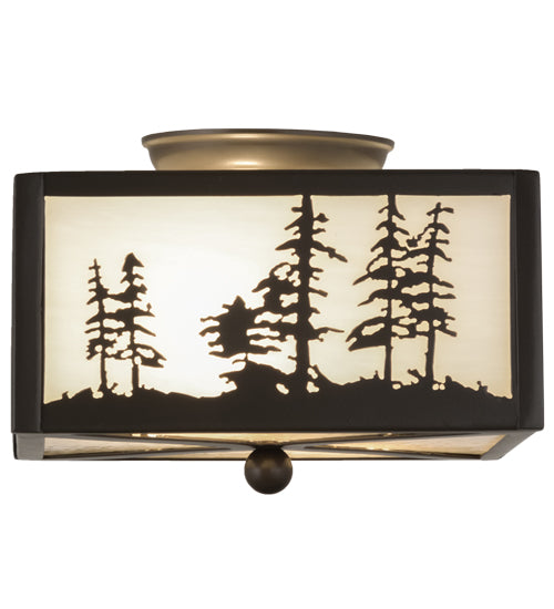 10"Sq Tall Pines Flushmount