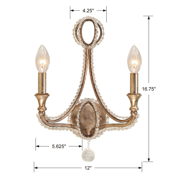 Crystorama Garland 2 Light Distressed Twilight Sconce