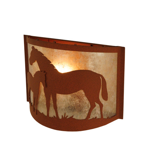 12"W Mare & Foal Wall Sconce