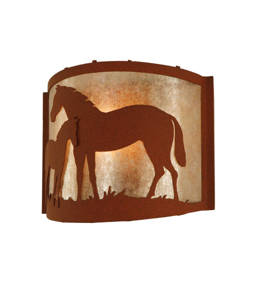 12"W Mare & Foal Wall Sconce