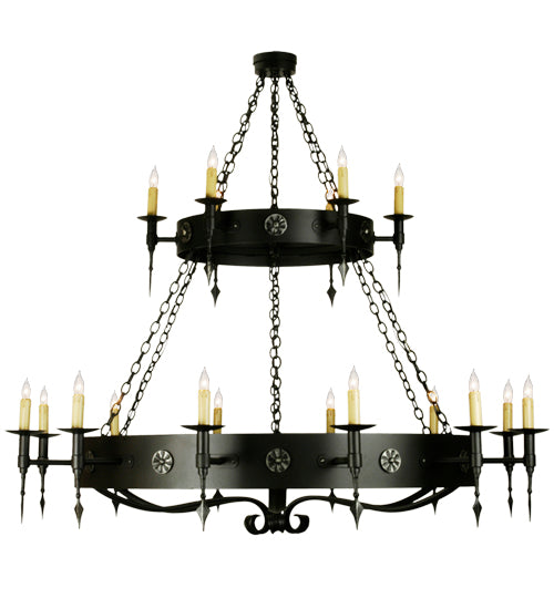 65.5"W Warwick 18 Lt Two Tier Chandelier