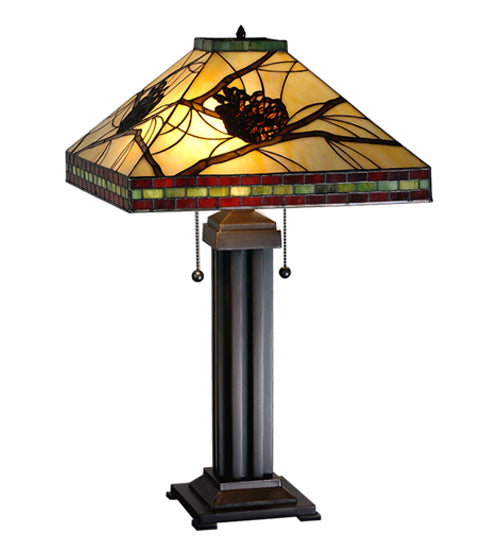 24" High Pinecone Mission Table Lamp