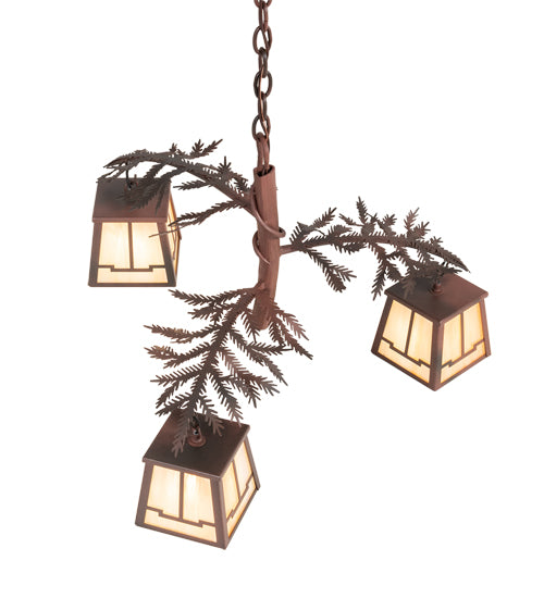 28" Wide Pine Branch Valley View 3 Light Chandelier