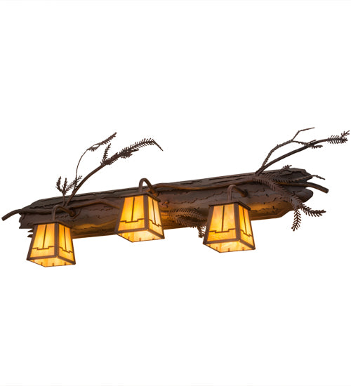 38"W Pine Branch Valley View 3 Lt Vanity Light