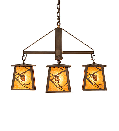 28" Wide Whispering Pines 4 Light Chandelier