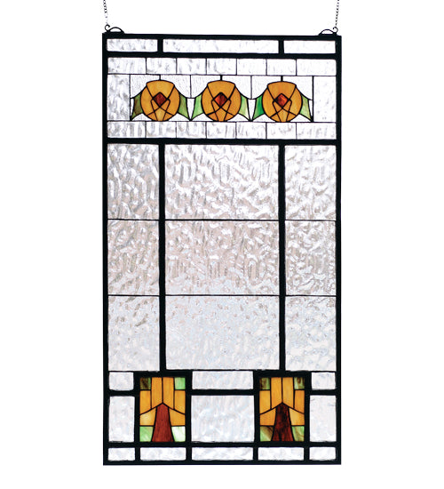 18"W X 32"H Aurora Dogwood Stained Glass Window