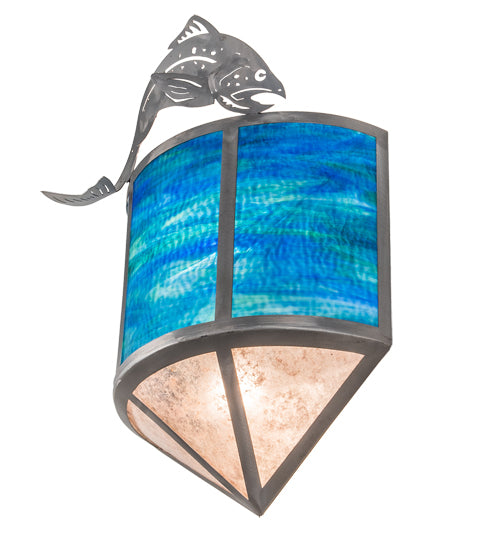 14" Wide Leaping Trout Wall Sconce