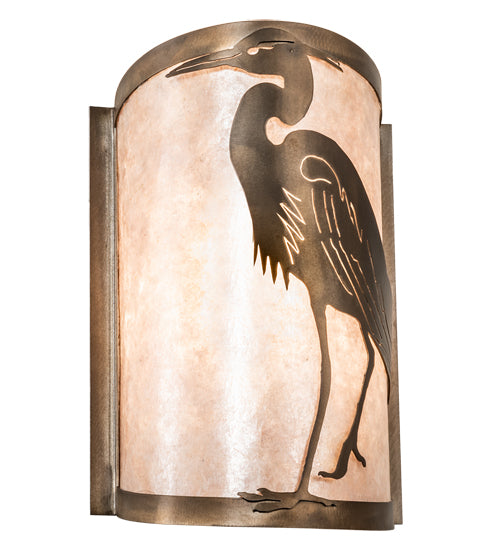 8" Wide Heron Left Wall Sconce