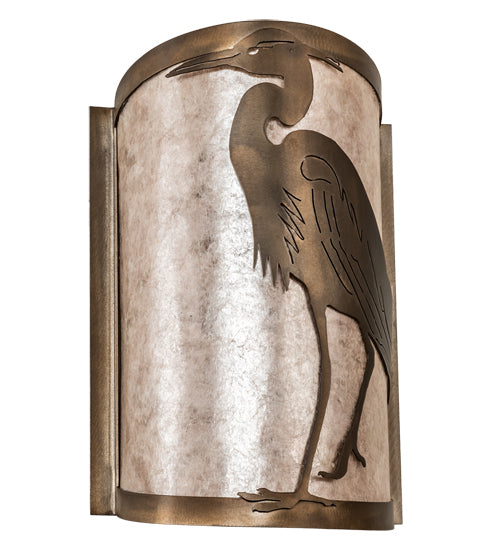 8" Wide Heron Left Wall Sconce